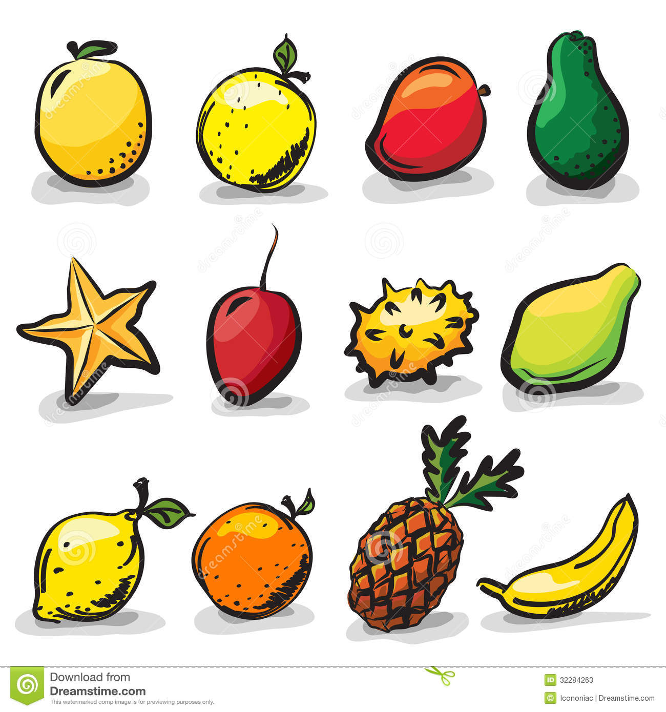 1300x1390 Fruit Drawing Shading