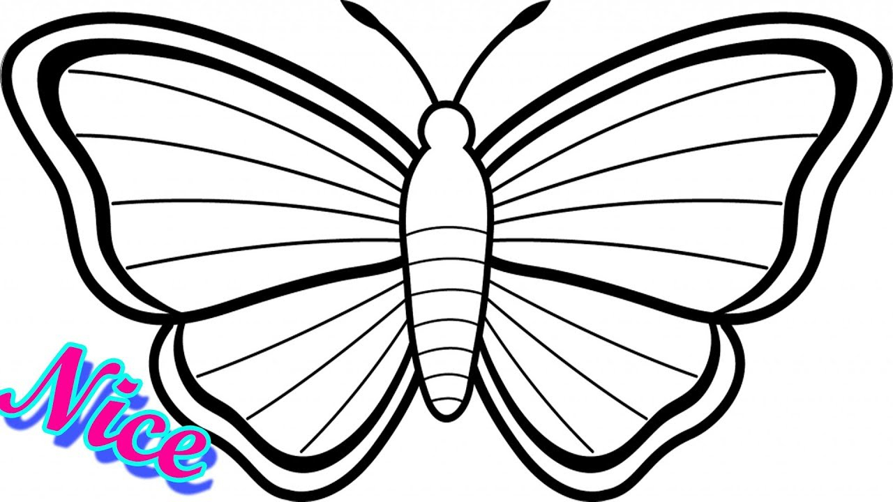 1280x720 Kids Pencil Drawings And Pencil Drawing For Kids Butterfly Drawing