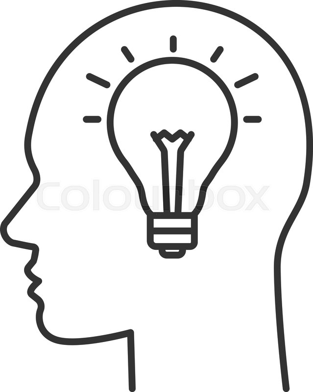 639x800 Human Head With Lightbulb Inside Stock Vector Colourbox