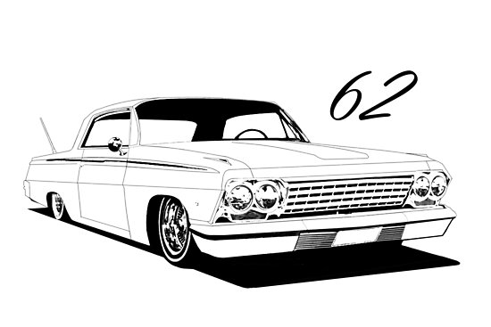 Impala Chevy Coloring Lowrider Pages Sketch Coloring Page