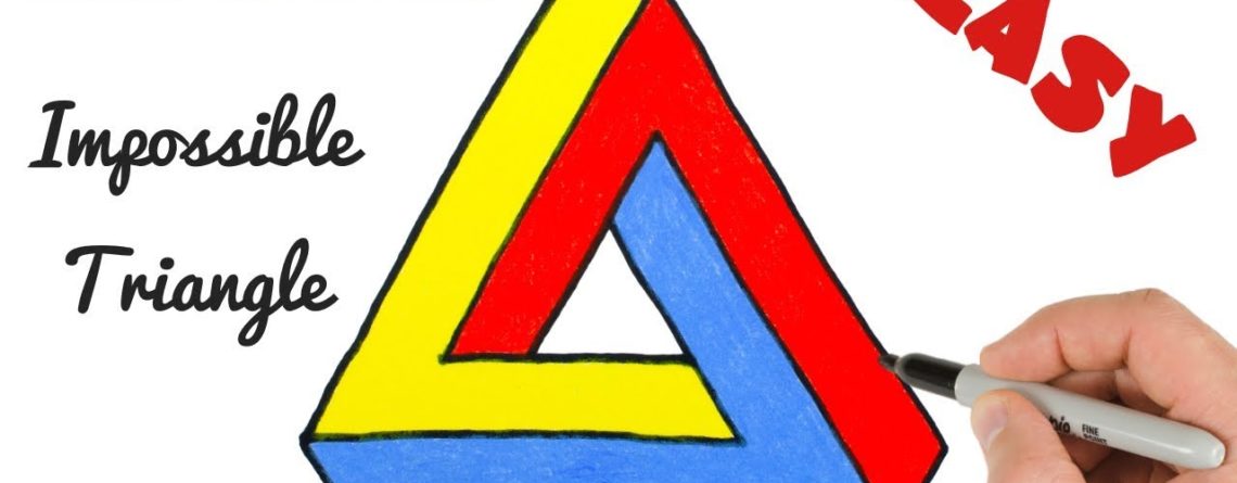 1140x445 How To Draw Impossible Triangle Penrose Optical Illusion Drawing