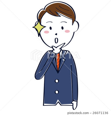 450x468 cute serious businessman drawing upper body impression