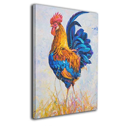 425x425 Oanaklsd Colorful Rooster Modern Impressionism Framed