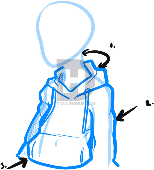 514x570 how to draw a hoodie, draw hoodies, step