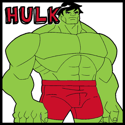 400x400 How To Draw Retro Hulk From Marvel Comics With Easy Step