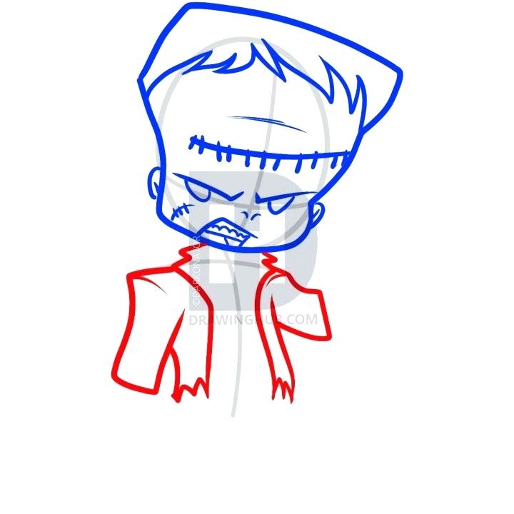 720x720 How To Draw A Frankenstein Face How To Draw Step Draw