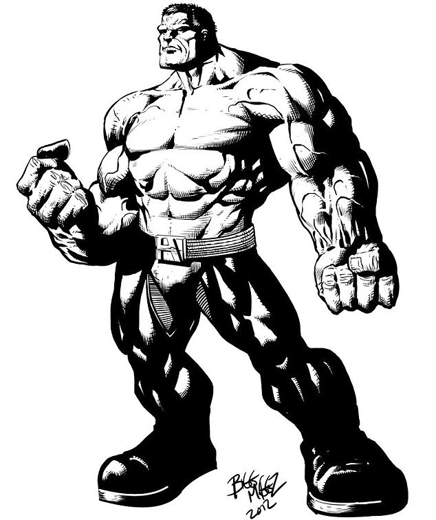 634x757 Black And White Incredible Hulk Silhouette