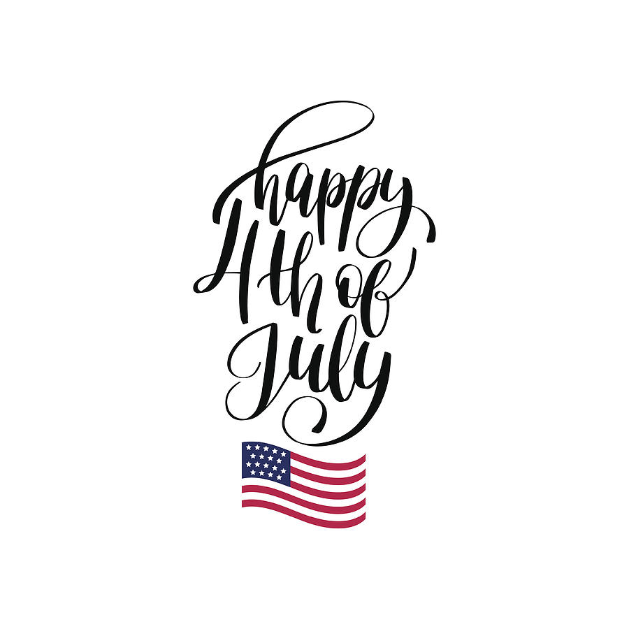 900x900 Vector Fourth Of July Hand Lettering Inscription For Greeting Banner