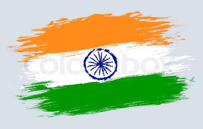 800x509 Vector Vintage Indian Flag Drawing Stock Vector Colourbox