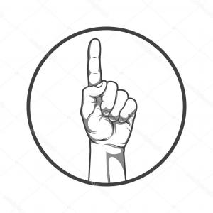 300x300 Photostock Vector Hand With Number One Index Finger Icon For Apps