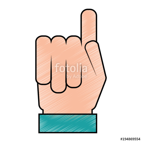 500x500 Hand Gesture With A Raised Index Finger Vector Illustration