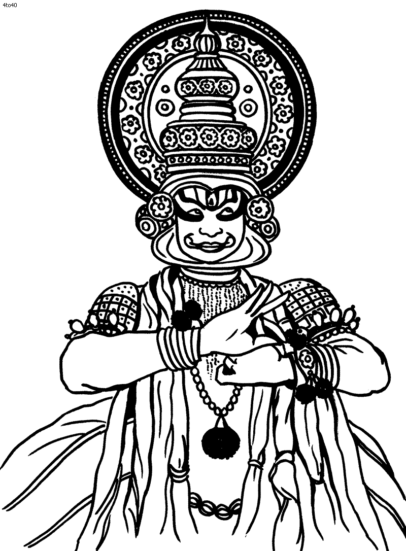 800x1086 Kathakali Outline