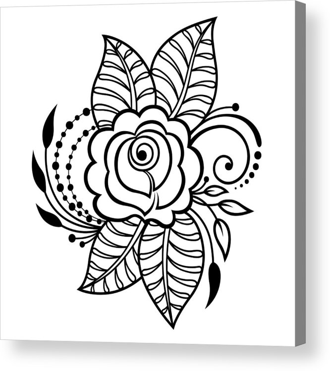 666x750 Mehndi Rosa Flower Pattern For Henna Drawing And Tattoo