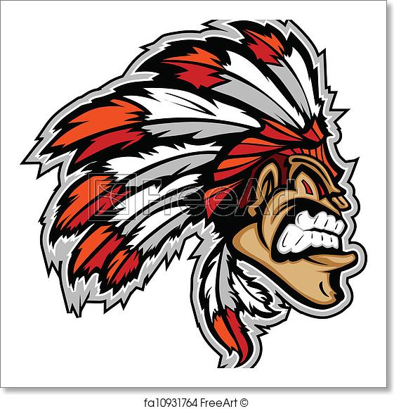 561x581 Free Art Print Of Indian Chief Mascot Head Vector Cartoon Cartoon