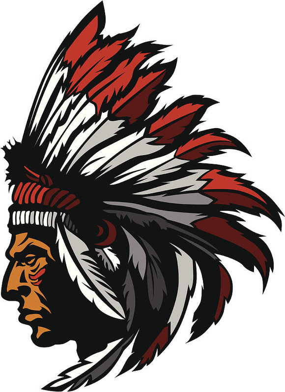 580x799 Indian Chief Mascot Head Graphic Art Print