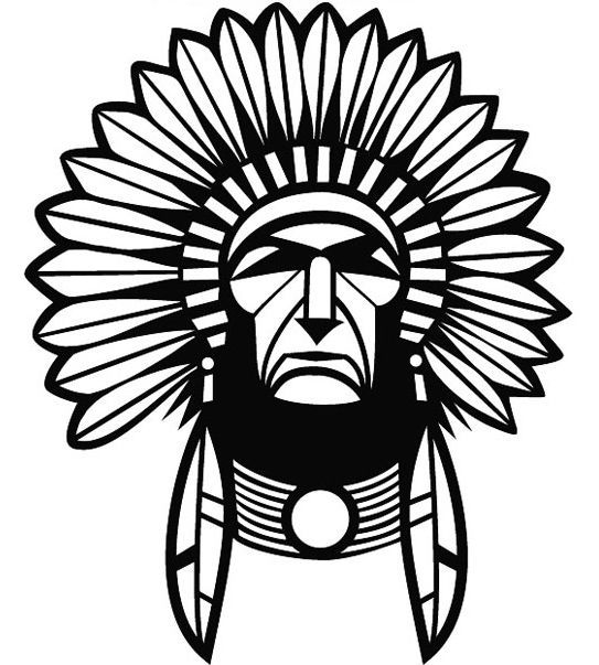543x603 Red Indian Chief Car Decal Sticker