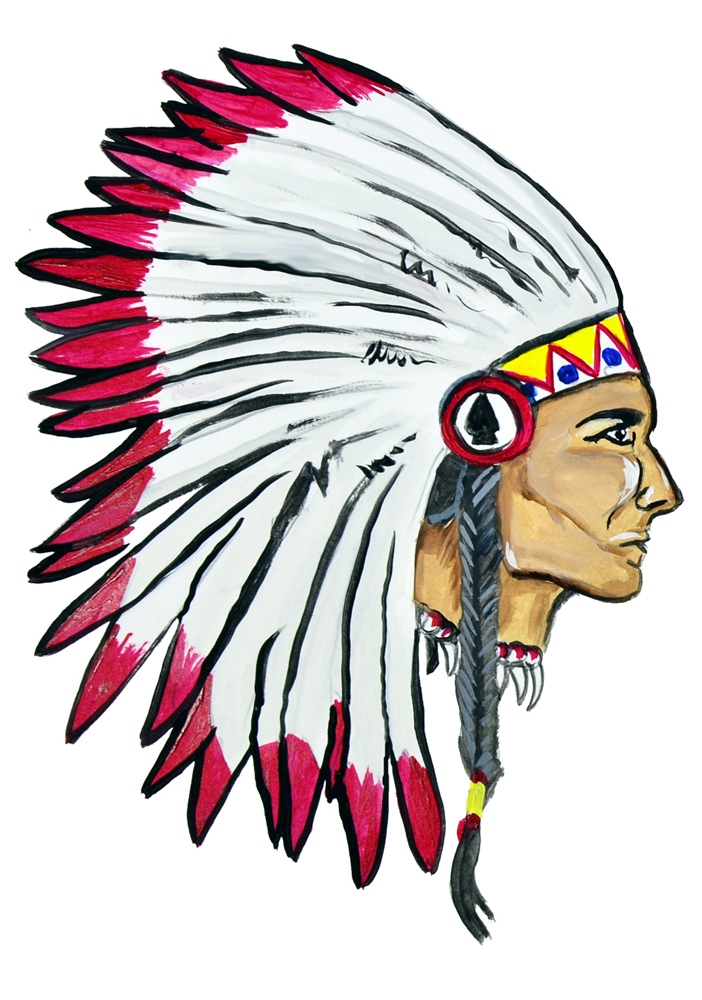 702x1000 Big Indian Chief Head Sticker Decal Home Office Dorm Wall