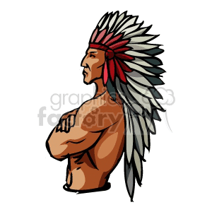 300x300 Chief With Headdress Clipart Royalty Free Clipart