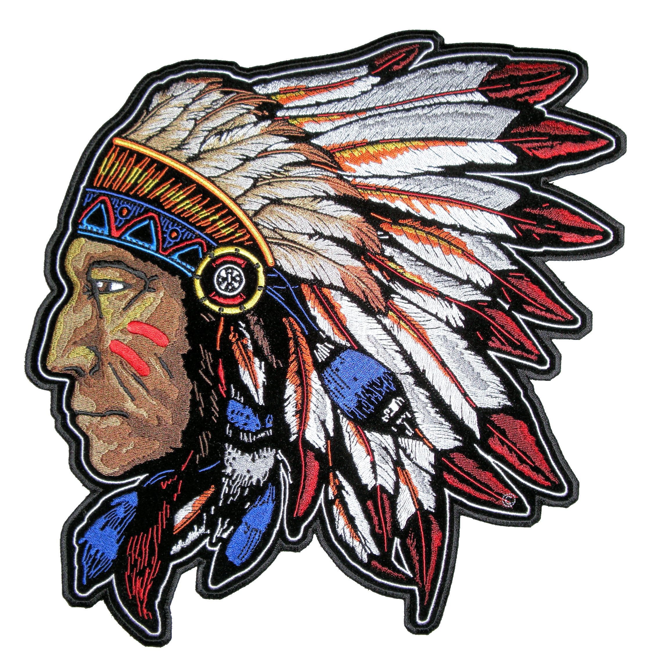 2239x2301 Native American Indian Chief Headdress Embroidered Patch Quality