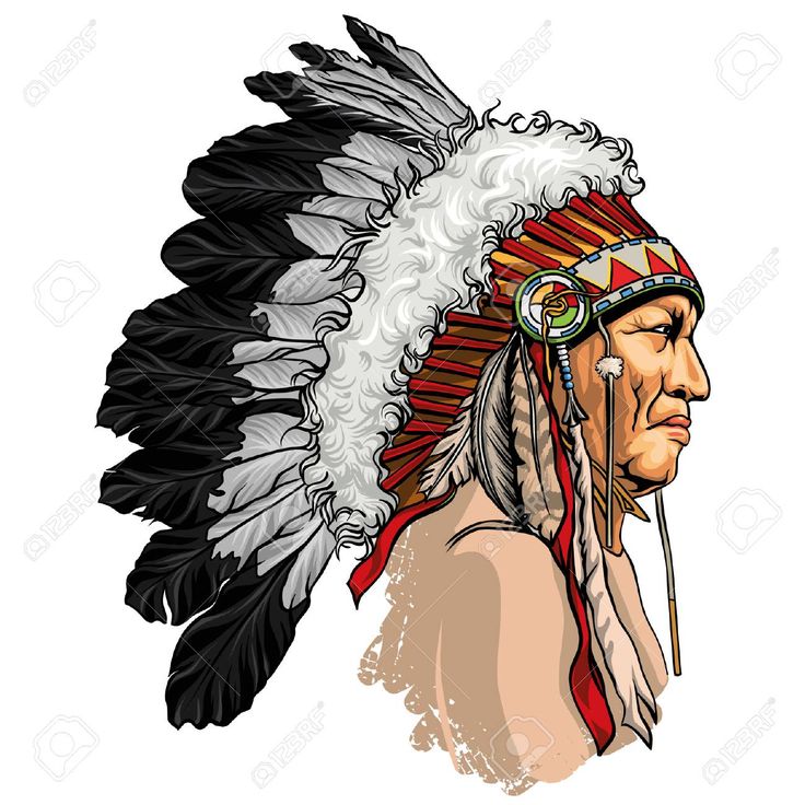 736x736 Vector Portrait Detailed, Hand Drawn, Native American Sitting Bull