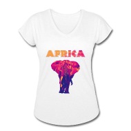 190x190 Elephant Mandala Drawing Beautiful Color Women's Tri Blend V Neck