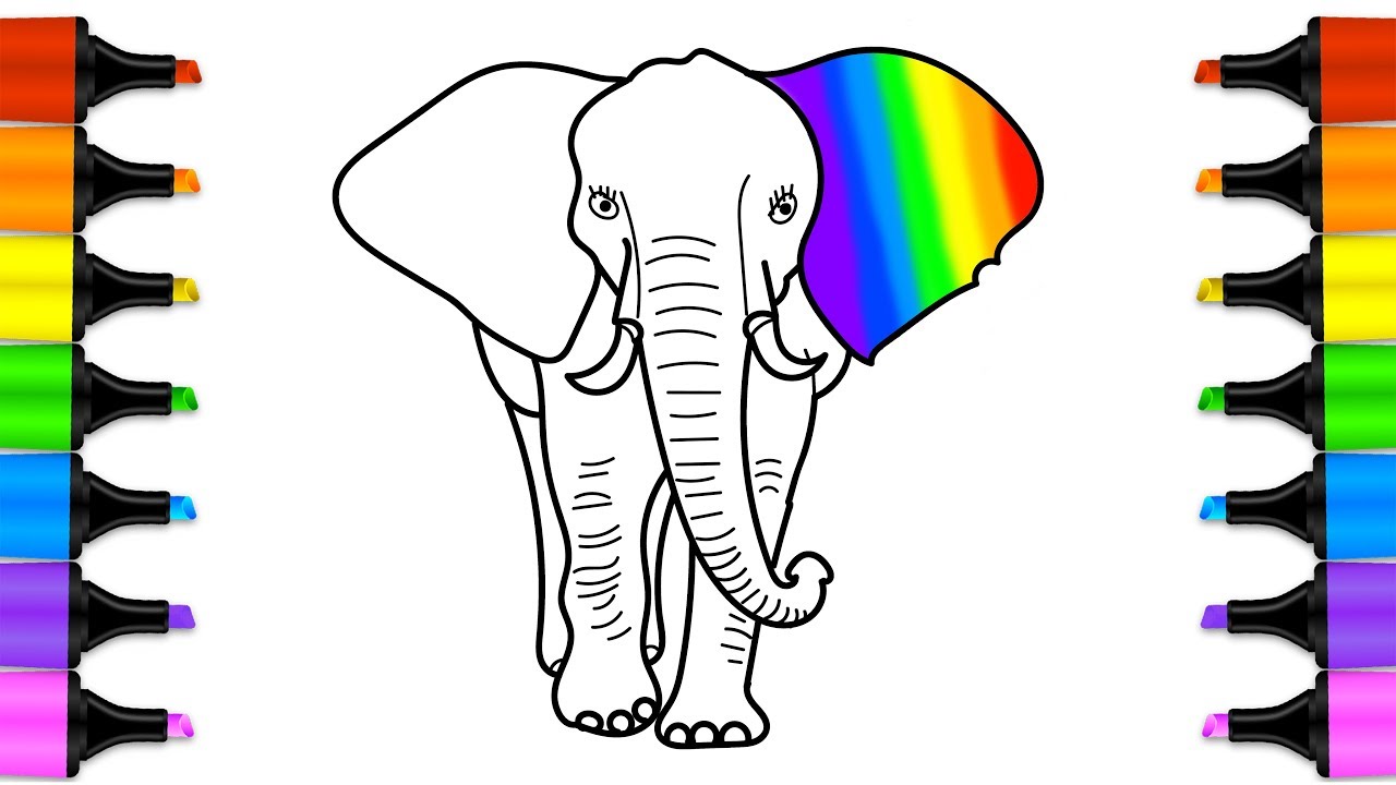 1280x720 How To Draw A Colored Elephant Wild Animals Color Pages