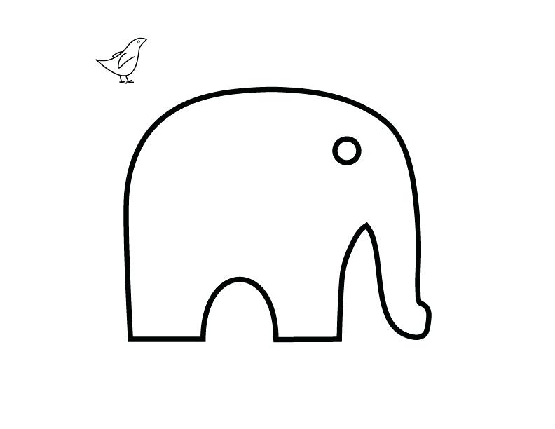 792x612 Simple Elephant Template Images Pictures Outline Indian