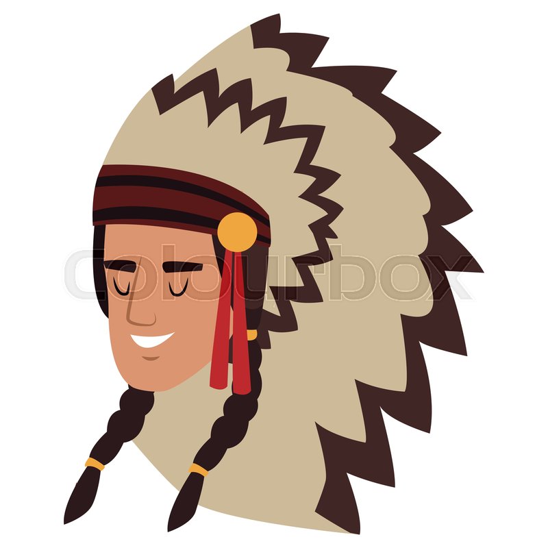 800x800 American Indian Face Icon Vector Stock Vector Colourbox