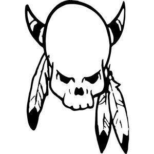300x300 Indian Skull With Feathers And Horns Car Decal Sticker Ebay