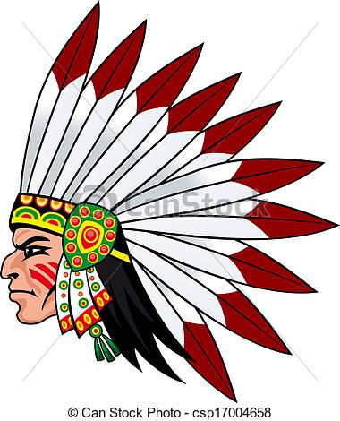 380x470 Native Indian People With Feathers On The Head For Mascot And Emblems