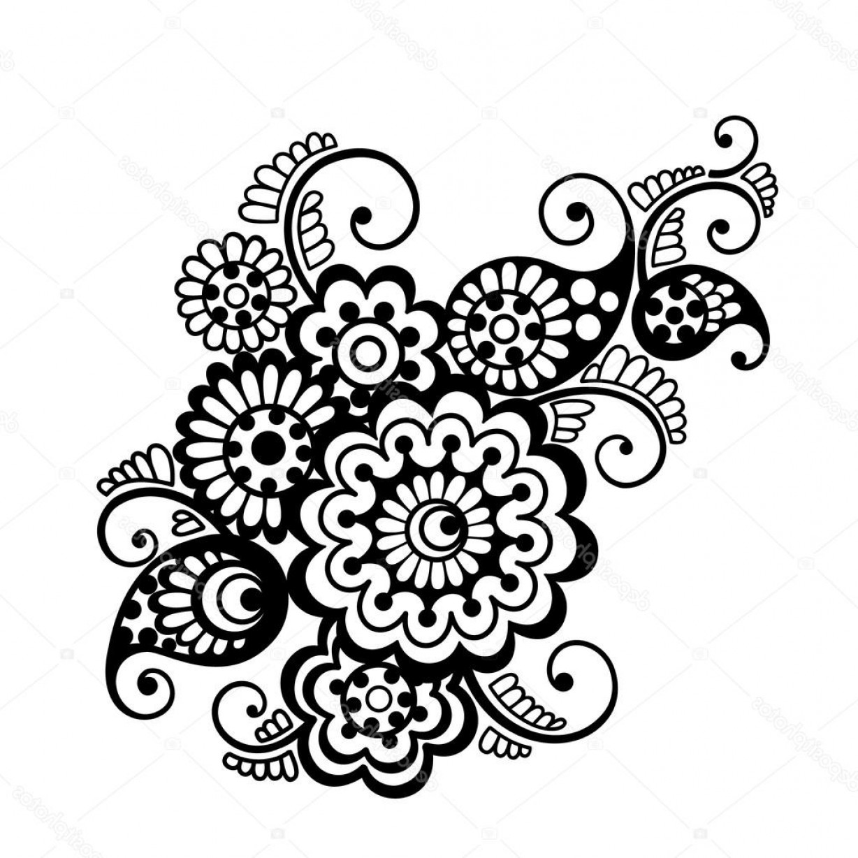 1228x1228 Indian Flower Pattern Design