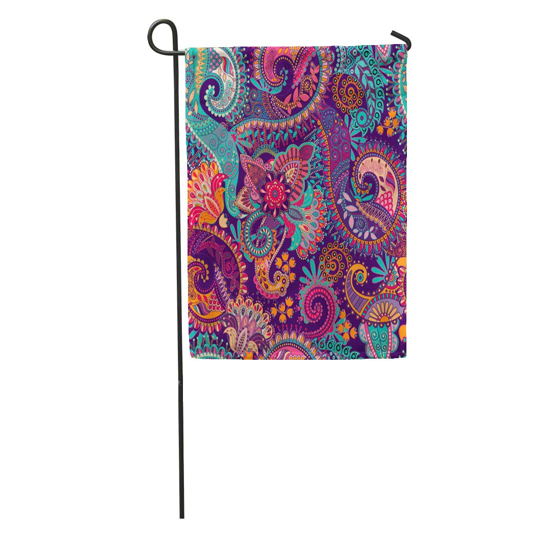 1042x1042 Semtomn Garden Flag Pattern Paisley Floral India