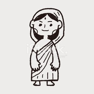 300x300 Indian Woman Doodle Stock Vectors