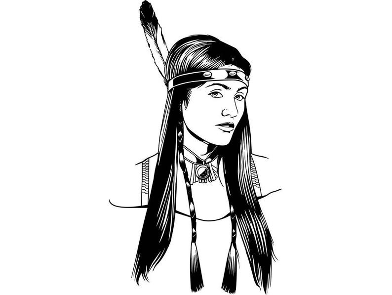 794x597 Indian Woman Headdress Mascot Native Traditional American Etsy
