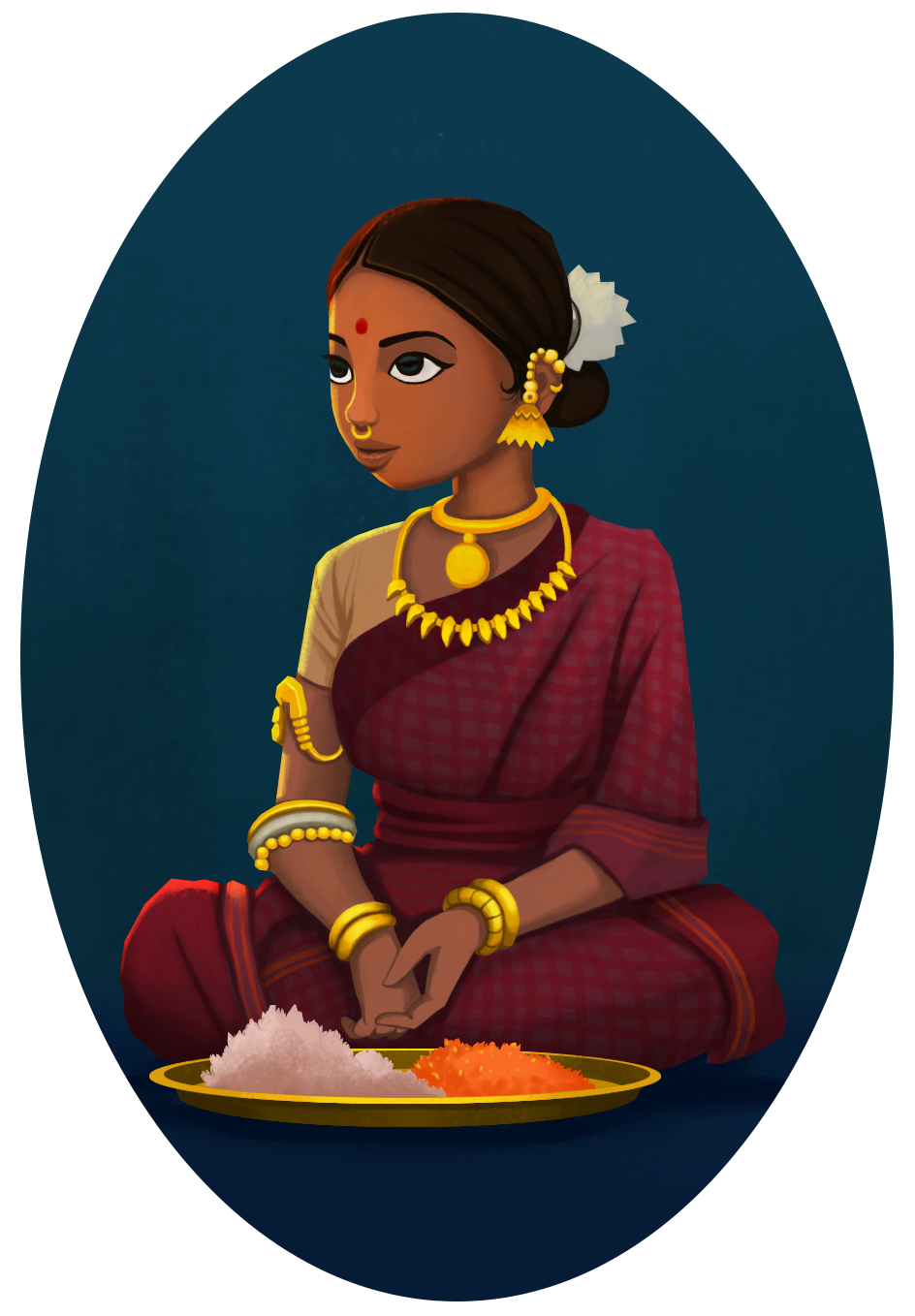 944x1358 Indian Girl Selling Flowers Character Design My Work