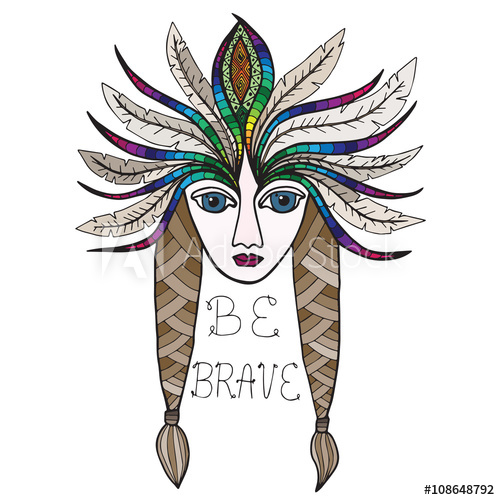 500x500 Portrait Of Beautiful American Indian Girl