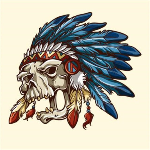 640x640 T Shirt Heat Transfer Printing Indian Head Skull Pvc Patch