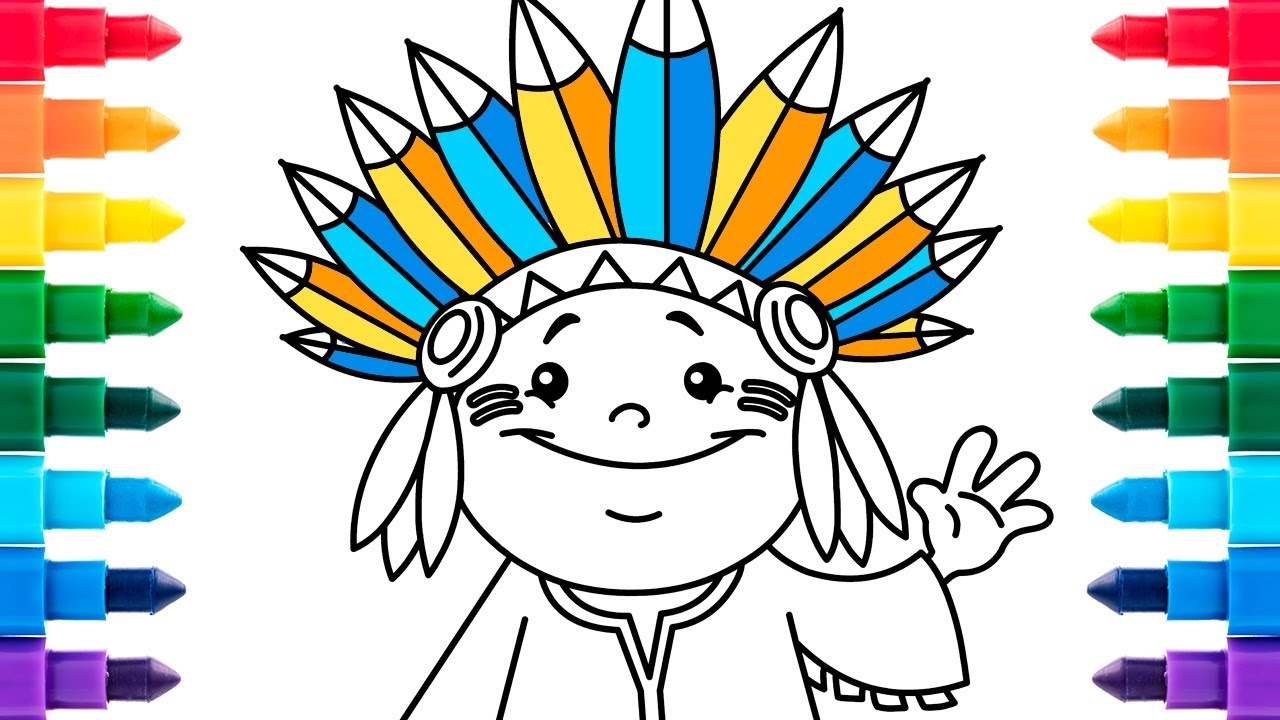 1280x720 Indian Kid Drawing And Coloring With Colored Pencil