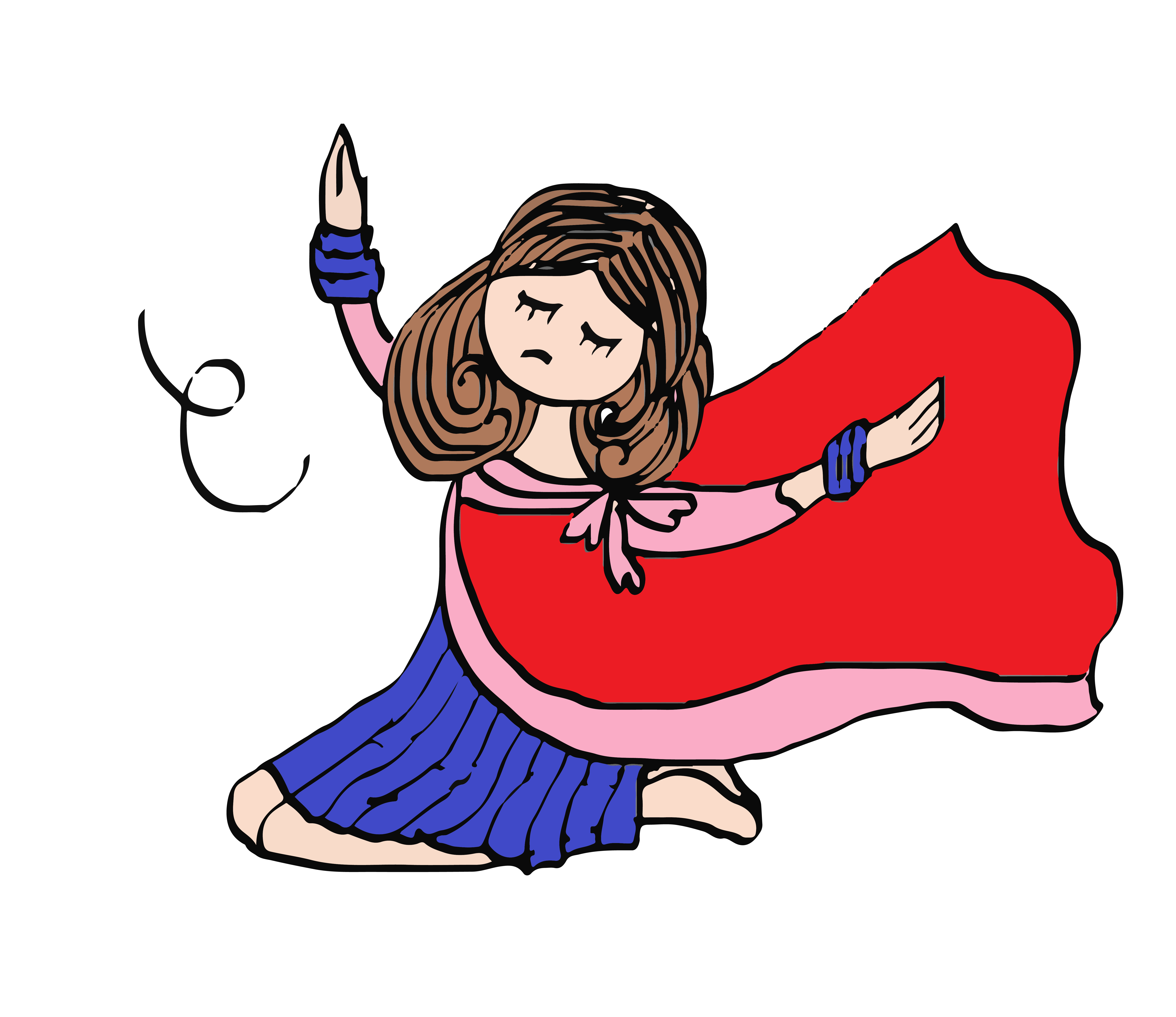 6425x5554 Girl In Blue Dress Indian Dance Drawing Free Image