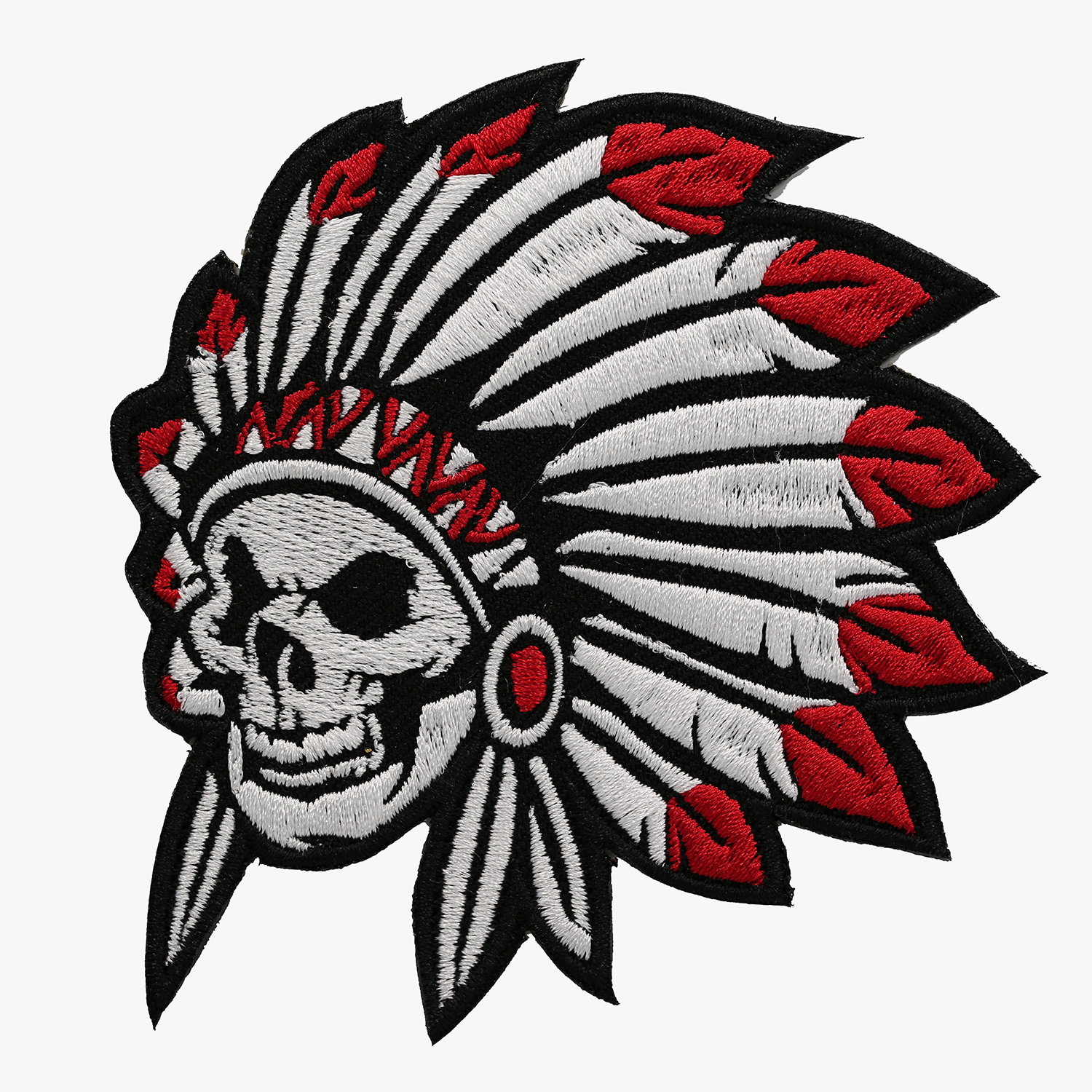 1500x1500 Indian Chief Skull Embroidered Biker Leather Vest Patch