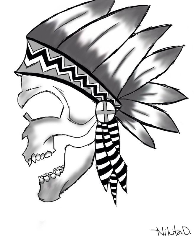 656x800 Indian Skull My Own Drawings Indian Skull, Drawings, How