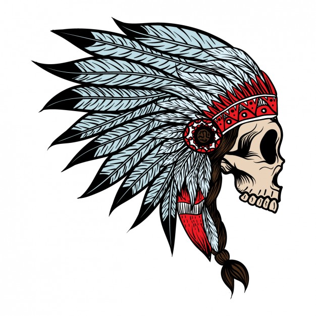 626x626 Coloured Indian Skull Vector Free Download