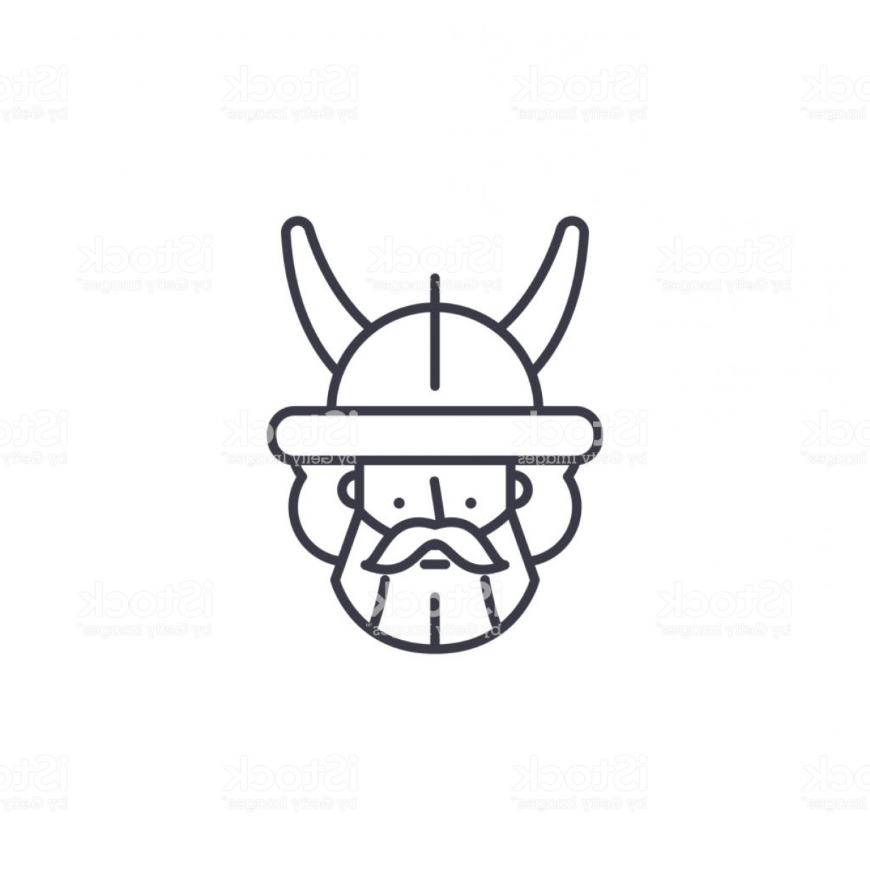 1228x1228 Indian Warrior Lineare Symbol Konzept Indian Warrior Linie Vektor