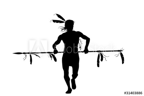 500x334 Indian Warrior With Spear Illustration