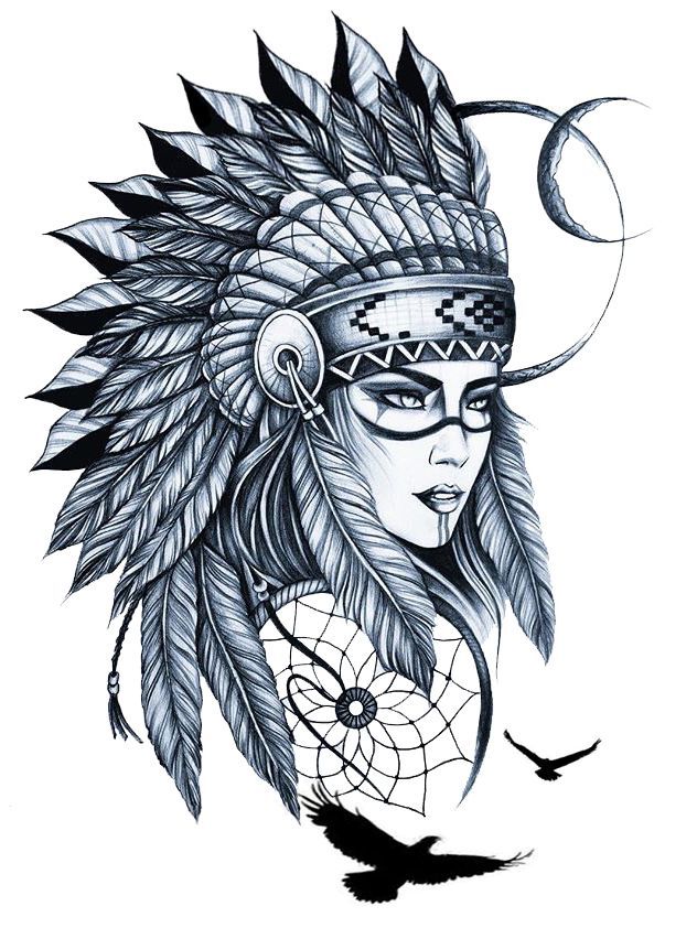 632x842 Indian Girl Tattoo Sketch Native American Women Tatuajes