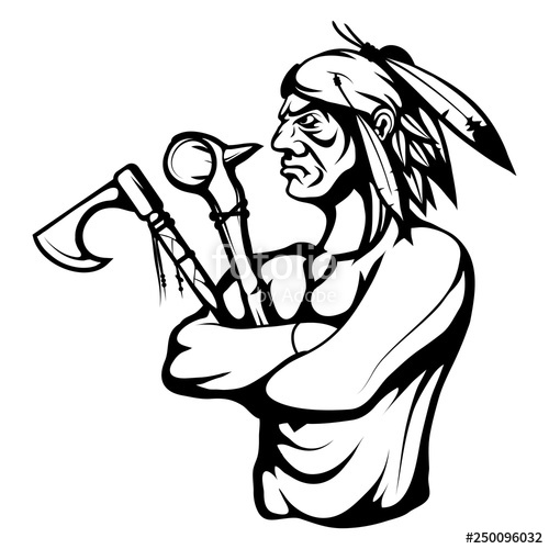 500x500 Indian Warrior With Traditional Weapons In His Hand, Vector