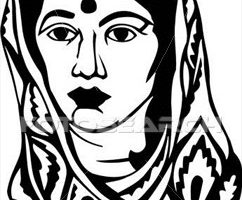 242x200 Indian Woman Clipart Black And White Clipart Station