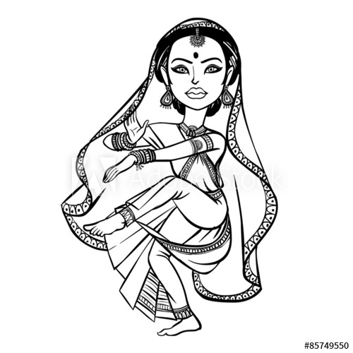 500x500 Indian Woman Vector Illustration Isolated Background