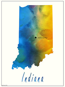 225x300 Map Of Indiana Drawings Fine Art America