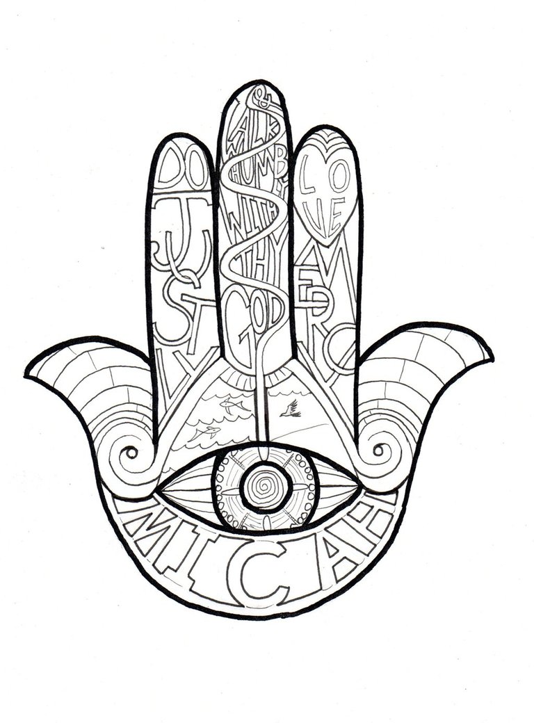 768x1040 hamsa drawing indie pattern for free download